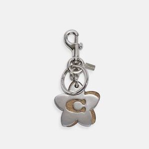 Coach Wildflower Bag Charm/Keychain in Silver